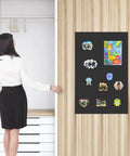 Flexible Iron-Particle Vinyl Magnetic Receptive Sheet 11 By 17 Inches Four Pack With Adhesive Backing displayed with magnets