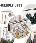 Rustproof Brushed Nickel Shower Curtain Hooks Set With Double Glide Design for versatile home hanging solutions