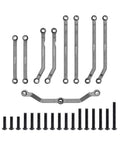 High Clearance Aluminum Steering Linkage Set for TRX4M 1 18 RC Crawler Upgrades, 8-link navy blue CNC aluminum set
