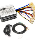 24V 350W Brushed DC Motor Speed Controller With Thumb Throttle For Scooters, E Bikes, Go Karts, ATVs, UTVs, Drifts, Golf Carts And More With Overcurrent And Short Voltage Protections, Compact 3.8x2.7x1.5 Inch Module For Plug And Play Install, with aluminum housing and wired thumb throttle