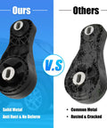Comparison of Rock Solid Engine Motor Mount And Torque Strut Bracket 25840458, left solid metal and right common metal.