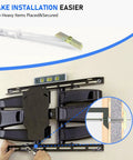 Heavy Duty Drywall Anchors With Steel Bolt Kit For TV Mounting, installation setup on wall with level and anchor details.