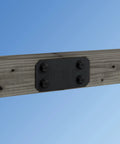 Avant Collection 5 Inch By 9 3 4 Inch ZMAX Black Powder Coated Strap For 6x Lumber on wood beam outdoor installation