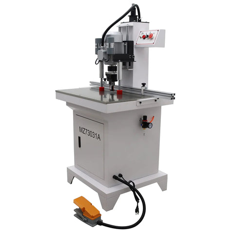 Hinge Boring Drill Press For Woodworking Heavy Duty Electric Pneumatic Hole Puncher displayed in professional workshop setting.