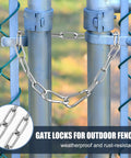 Heavy Duty Gate Chain For Outdoor Fence Made From 304 Stainless Steel Weatherproof Hanging Chain For Garden Yard And Farm Use Strong Load Bearing Silver Built Tough For Any Gate Weather Resistant shown used to secure metal gate