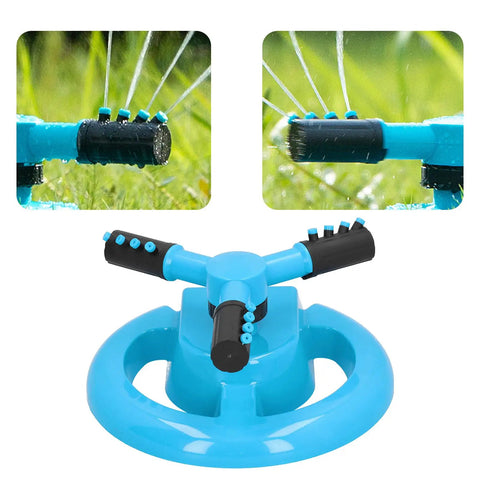 360 Degree Auto Rotating Garden Sprinkler for Lawn and Yard with adjustable spray modes and angles, durable design.