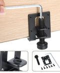 Eight Pack Adjustable Furniture Leveling Feet Set With 2.2 Inch L Shaped Levelers mounted on wooden surface