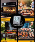 Dual Probe Digital Meat Thermometer For Cooking, Grilling, And Smoking With Large Backlit LCD And Alarm displayed in oven, grill, BBQ, smoker