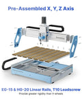 Image of ProVerXL 6050 Plus CNC Router for Metal Wood Acrylic MDF Carving, showing pre-assembled X, Y, Z axis with dual linear rails.
