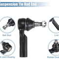Dodge Ram 1500 Front Outer Tie Rod Ends Kit 2 Pack Direct OE Replacement ES80574 For Tight Steering And Beefed Up Ride On Rough Roads Safer Handling And Quicker Response On Every Drive, black suspension tie rod end with rubber dust boot