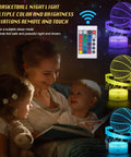 Basketball 3D Illusion Night Light With 16 Color Dimmable LEDs Remote Control And Smart Touch with joyful family scene.