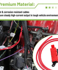 Close-up of Straight Shot Plug And Play Alternator Stator Swap Wiring Cable Conversion Harness Kit for Ford with heat resistant cables.