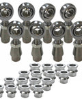 3/4 Inch Chromoly Heim Joint Kit 8 Piece Heavy Duty Suspension Assembly for UTV with spherical joints and spacers.