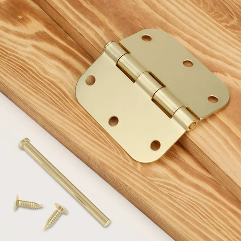 30 Pack Beefy Brushed Nickel Door Hinges For Interior Doors 3.5 Inch With 5/8 Radius Corner Removable Pin and screws