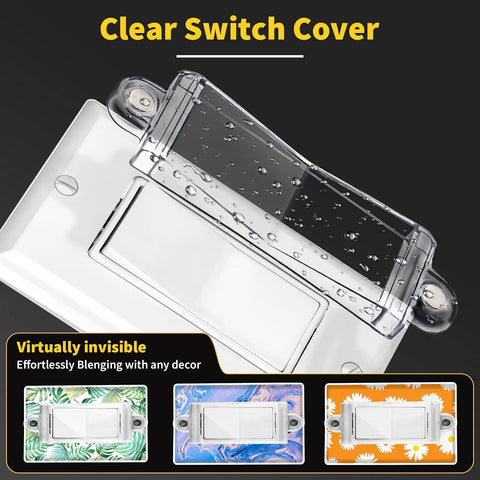Light Switch Guard Cover For Flat Modern Wall Switches, Clear Child Safety Shield, Protective Plate For Rocker And Paddle Switches, Easy Install, 1 Piece