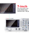 Dual Channel 110 MHz Digital Oscilloscope With 7 Inch TFT LCD Screen highlighting 800x480 resolution display details