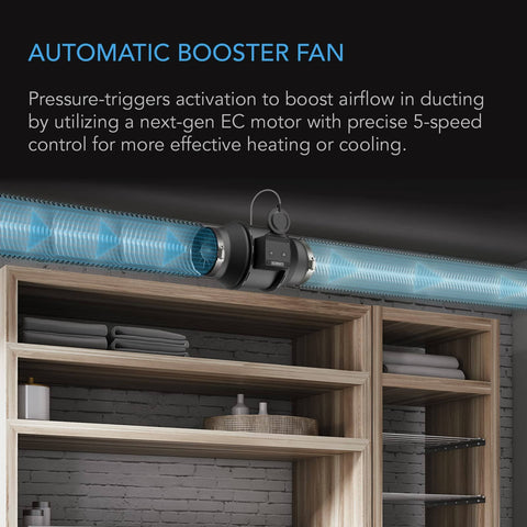 4 Inch Auto Duct Booster Fan With Differential Pressure Switch For Industrial HVAC Ducting And Ventilation Exhaust Systems