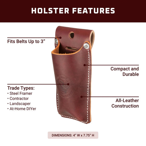 Offset Tin Snip Holster For Belt Up To 3 Inches Wide Durable All Day Comfort Premium Leather Tool Holder For Wiss M6 M7 Snips And Pruning Shears Made In USA