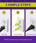 Three-step guide to use Loose Outlet Fix Glow In The Dark 25 Pack Easy No Fuss Upgrade For Home Electrical Safety Slap In A Plug.