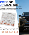 88 Piece Aluminum and Copper Oil Plug Washer Kit With 11 Sizes for M10 M12 M14 M16 M18 Car Drain Plugs Sealing Gasket Set
