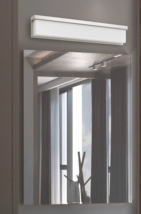 26 Inch Led Vanity Light With Acrylic Shade And Durable Metal Construction Sleek Modern Look 3000K Warm White 1690 Lumens
