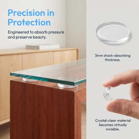 16 Pack Rubber Feet For Glass Furniture Grippy Cushions Dots Soft Spacer Pads under glass tabletop.
