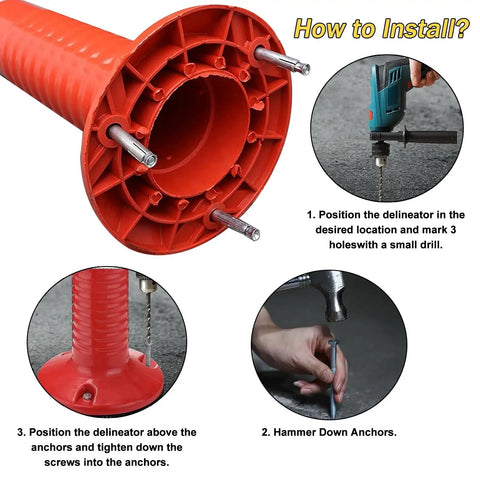 Badass Flexible Parking Barrier Poles And Commercial Traffic Delineator Posts Built Like A Tank With Rugged PU Construction For Street Safety Night Guide Markers