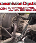 Transmission Dipstick 917327 Replacement For Dodge Jeep Ram Transmissions 42RLE NAG1 62TE in engine during fluid check