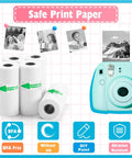 12 Rolls Mini Thermal Sticker Paper For Kids Instant Cameras, HD 2.2 Inch Thermal Paper Refills, White Sticker Paper Pack, No Hassle Easy Peel Adhesive, Compatible With Most Mini Thermal Printers, Perfect For Fun Photo Prints. mini thermal rolls and kids camera