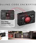 5 Button Gate Opener Remote Transmitter 3 Pack With Ultra Long Range Up To 1000 Feet, shown with circuit board and gate imagery.