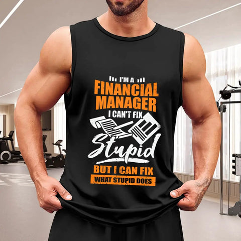 Men's Tank Top With Motorcycle Mechanic Design, 100 Percent Cotton Sleeveless Shirt, lightweight gym undershirt for hot summer days.