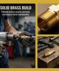 10 Piece Brass One Quarter Inch NPT Quick Connect Air Fittings Kit used in workshop setting