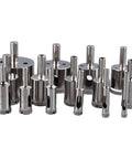 Jiawu 15 Piece Universal Hole Saw Kit With Emery Drill Bits For Cutting Ceramic Tiles Glass And Hard Surfaces Effortlessly Made Simple, 15-piece set