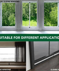 Adjustable Inside Mount Sliding Door Security Bar Fits 17.7 To 50.5 Inches shown on windows and sliding door applications.