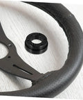 Close-up of Racing Car Riser Adapter Plate Auto Accessory For Enhanced Comfort And Precise Control with steering wheel