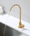 NYTFHMS Drinking Water Filter Taps Kitchen Sink, Purifier Faucet, Stainless Steel Gold 1/4 with water flow, modern design.