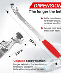 Extra Long Wrench Extension Bar for Maximum Leverage 16 Inch Universal Torque Adaptor Wrench with red handle shown in length detail