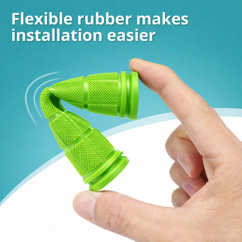 4 Pack Rubber Bike Handlebar Grips Replacement Non Slip Grips For Kids Bikes Scooters BMX Mountain And Cruiser Bikes Green Comfortable Durable Grip With Easy Install in hand showing flexibility