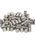 50 Piece Metric Helicoil Kit M10 X 1.5 X 2.5D Wire Thread Insert Sleeve Bushing For Thread Repair In Automotive Marine Machinery And Home DIY Projects, showing a pile of stainless steel wire thread inserts.