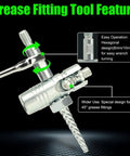 Heavy Duty Grease Zerk Cleaner Tool Set showing hexagonal design for easy wrench turning in auto shop and DIY projects.