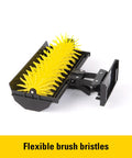 Big Farm 1:16 Scale Skid Steer Toy Set With Interchangeable Accessories, yellow pivoting brush attachment, flexible bristles