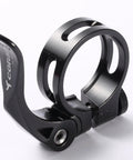 31.8mm Quick Release Bicycle Seatpost Clamp in sandblasted anodized aluminum with hollow design and ergonomic lever, black KC89