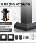 Built Tough Outdoor Handrails For Steps 2 To 3 Step Stair Rail Kit Black Carbon Steel installation instructions and accessories.