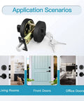Single Cylinder Deadbolt Lock With Key For Front Door Entry Built Tough For Exterior Use, Heavy Duty High Security Matte Black Finish