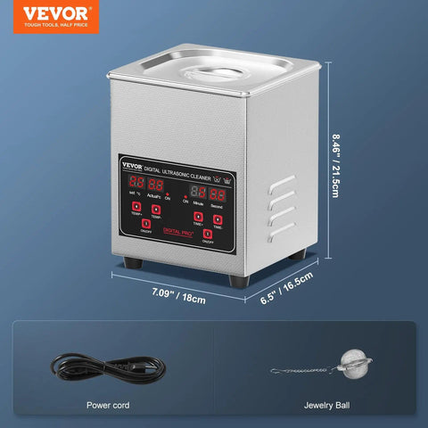 40 KHz Digital Sonic Cleaner One Point Three Liter 60 Watt Ultrasonic Cleaning Machine With Timer And Heater with accessories