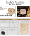 3D Wooden Puzzle Password Box Kit For Adults And Teens With A Hidden Combination Lock Mechanism Laser Cut Wood No Glue Required Clear Instructions Mind Bender Gift For Christmas Or Birthday, parts list shown