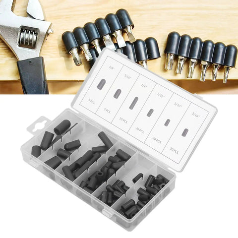 Pro Grade 80Pcs Vacuum Hat Plug Kit With Durable Rubber Caps 5 32 Inch To 3 8 Inch High Temperature Leak Proof Storage Box open