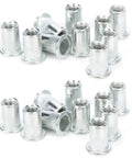 20 Pieces Aluminum Alloy Rivet Nut Kit Set M6 X 10 Rivet Nuts Fasteners for Auto DIY and Hardware Projects, smooth aluminum finish