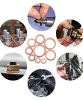 Copper Metric Sealing Washers For Oil Drain Plug 400 Pieces Crush Washer Kit, flat copper discs for leak sealing on bolts