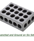 Parallel block set 1 x 2 x 3, alloy steel, 23-hole, angled view